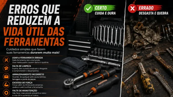 Erros que reduzem a vida útil das ferramentas