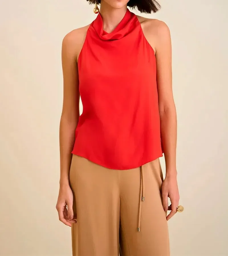 Blusa Vermelha com Gola Halter