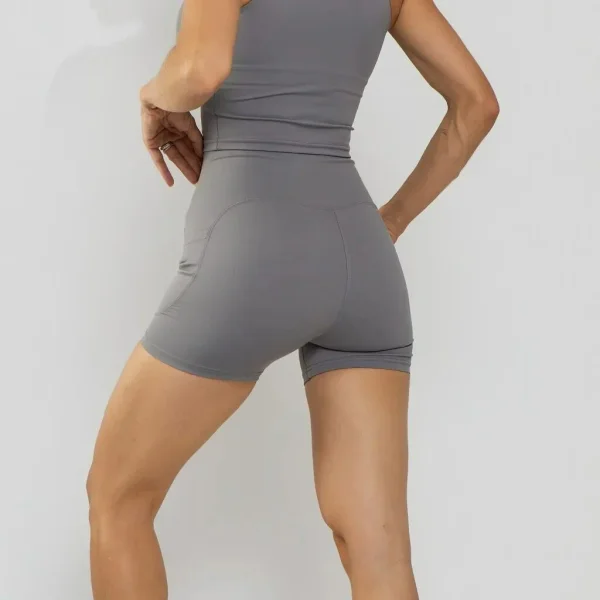 Shorts Fitness Feminino Cinza — foto 3