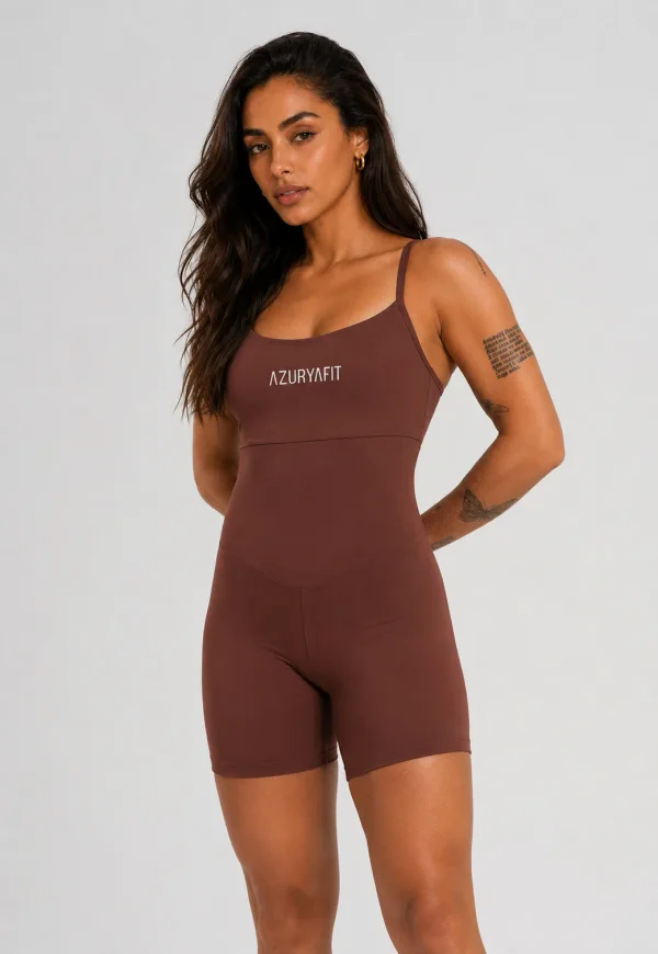 Macacão Fitness Feminino Marrom