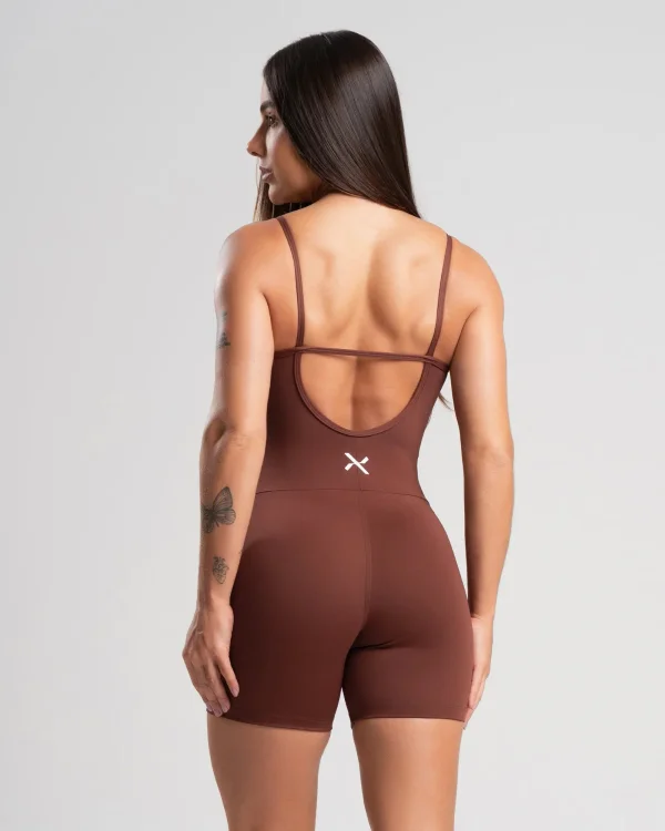 Macacão Fitness Feminino Marrom — foto 3