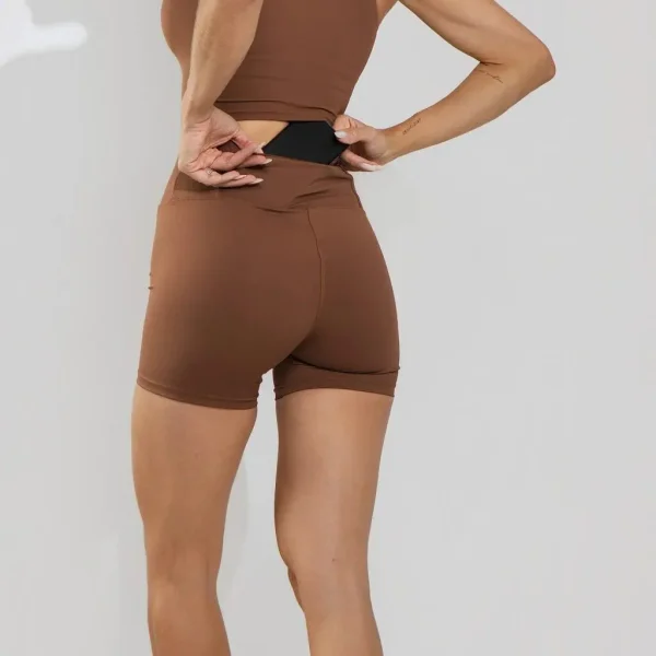 Shorts Fitness Feminino Marrom — foto 3