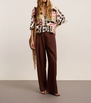 Blusa Em Viscose Com Estampa Geometrica Tropical Multicores