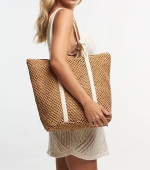 Bolsa De Praia Em Papel Com Alça De Corda