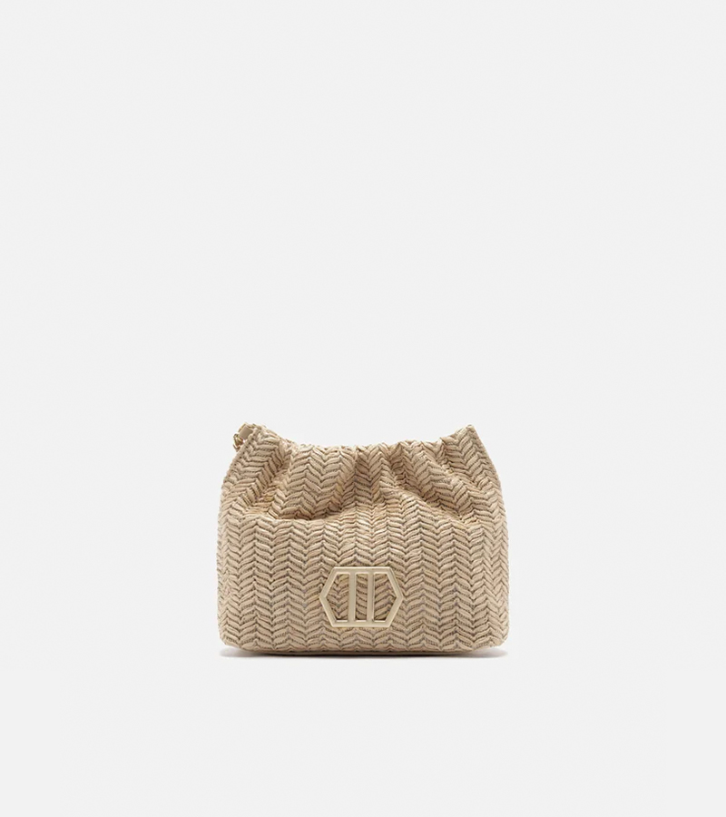 Bolsa Tiracolo Bege Ráfia Esther